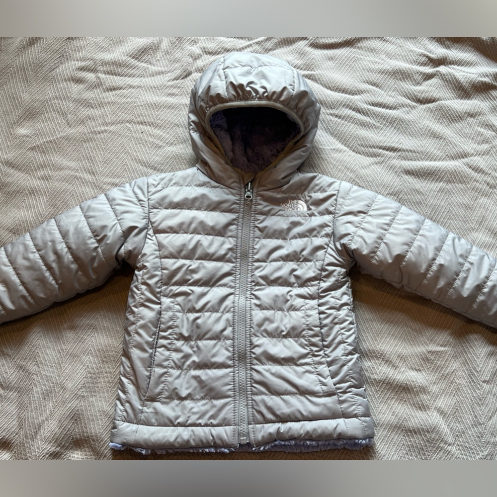 The North Face Kids’ Light Grey Insulated Hooded Jacket